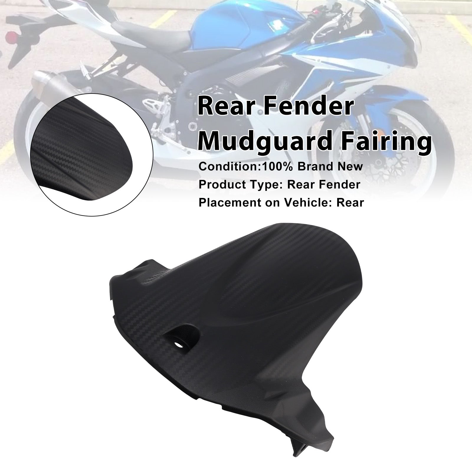 Rear Fender Mudguard Fairing For 2011-2025 Suzuki GSX-R750