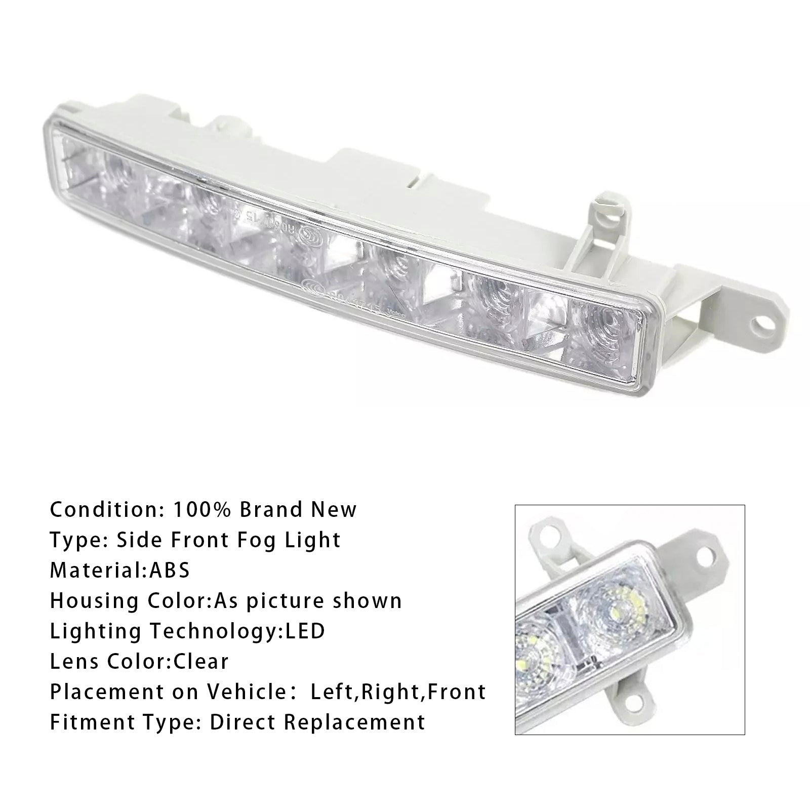 1 Pcs LED Daytime Running Fog Light For Citroen C3 Berlingo Peugeot 9802795580