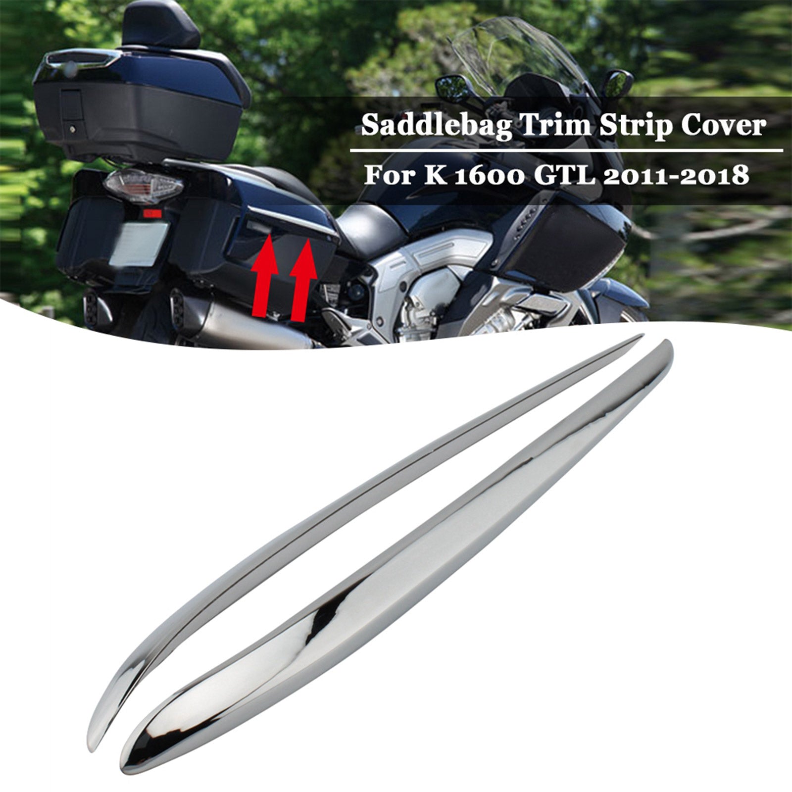 2011-2018 BMW K1600GTL Chrome Side Panel Storage Box Plating Trim Strip Generic