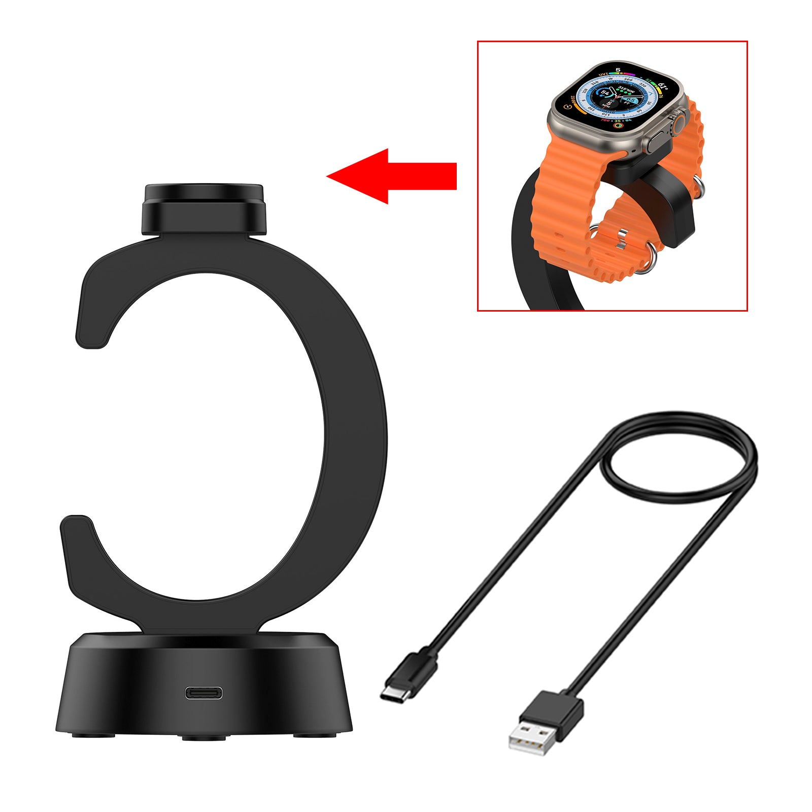 Apple Watch Charger Vertical C-Shaped Charger iwatch Charging Dock Stand Adapter