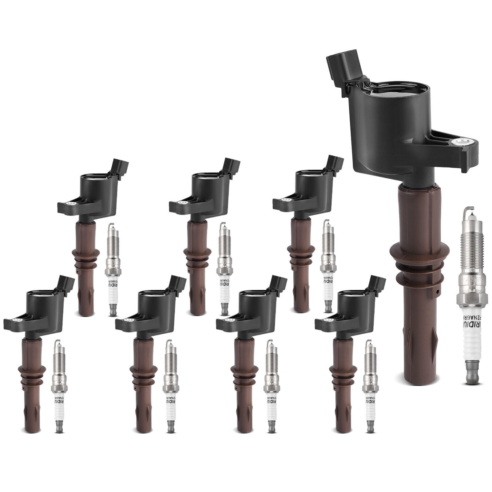 2008-2010 Ford F-250 Super Duty V8 5.4L 8pcs Ignition Coils +Spark Plugs DG521 SP509 0B244206 8L3E-12A366-AA