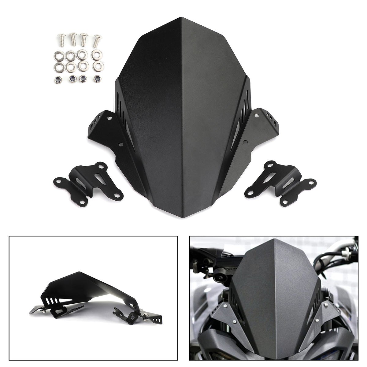 Windscreen Windshield Shield Protector Black For YAMAHA FZ 09 MT 09 2017-2020