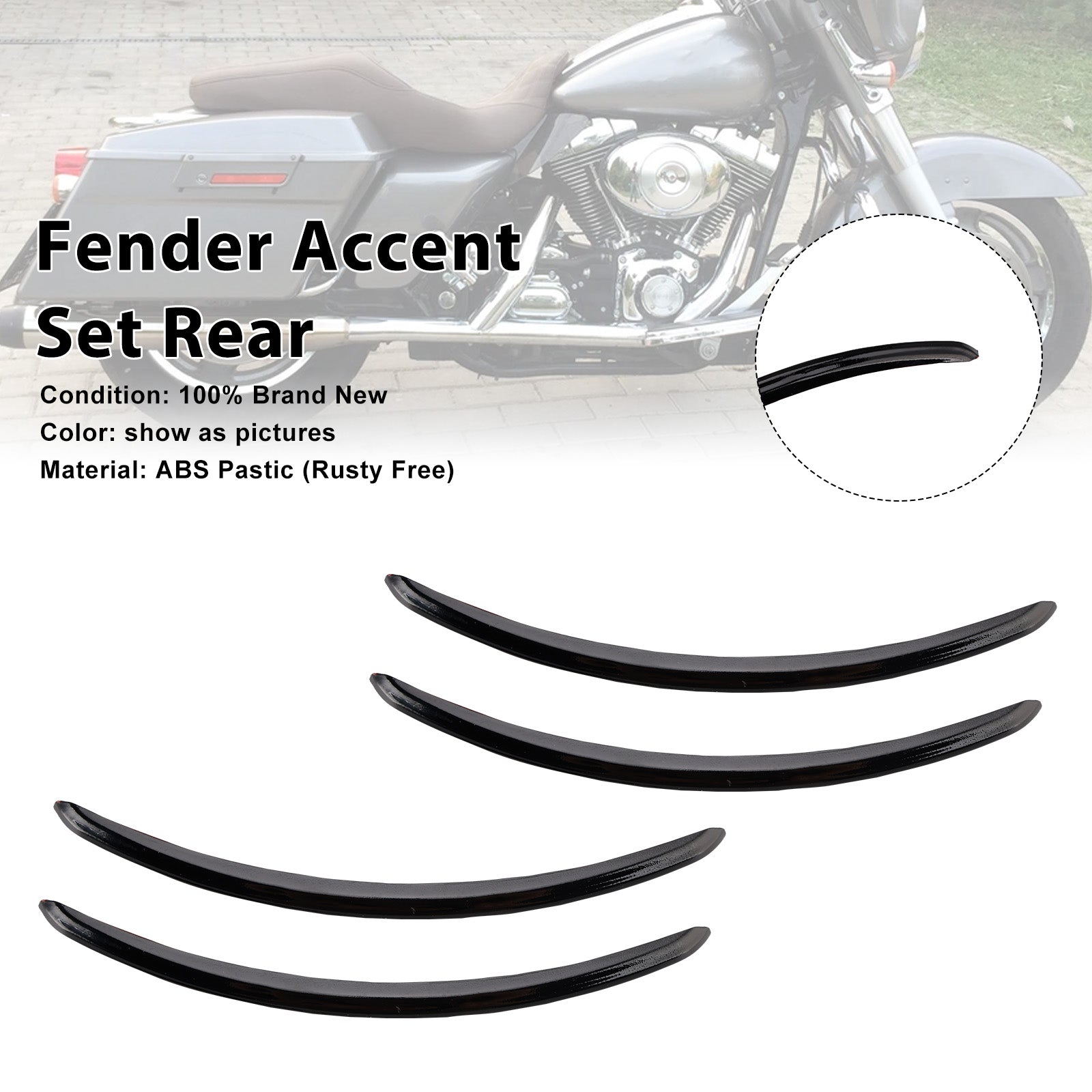 Rear Fender Accent Set For FLHX Street Glide 2006-2013