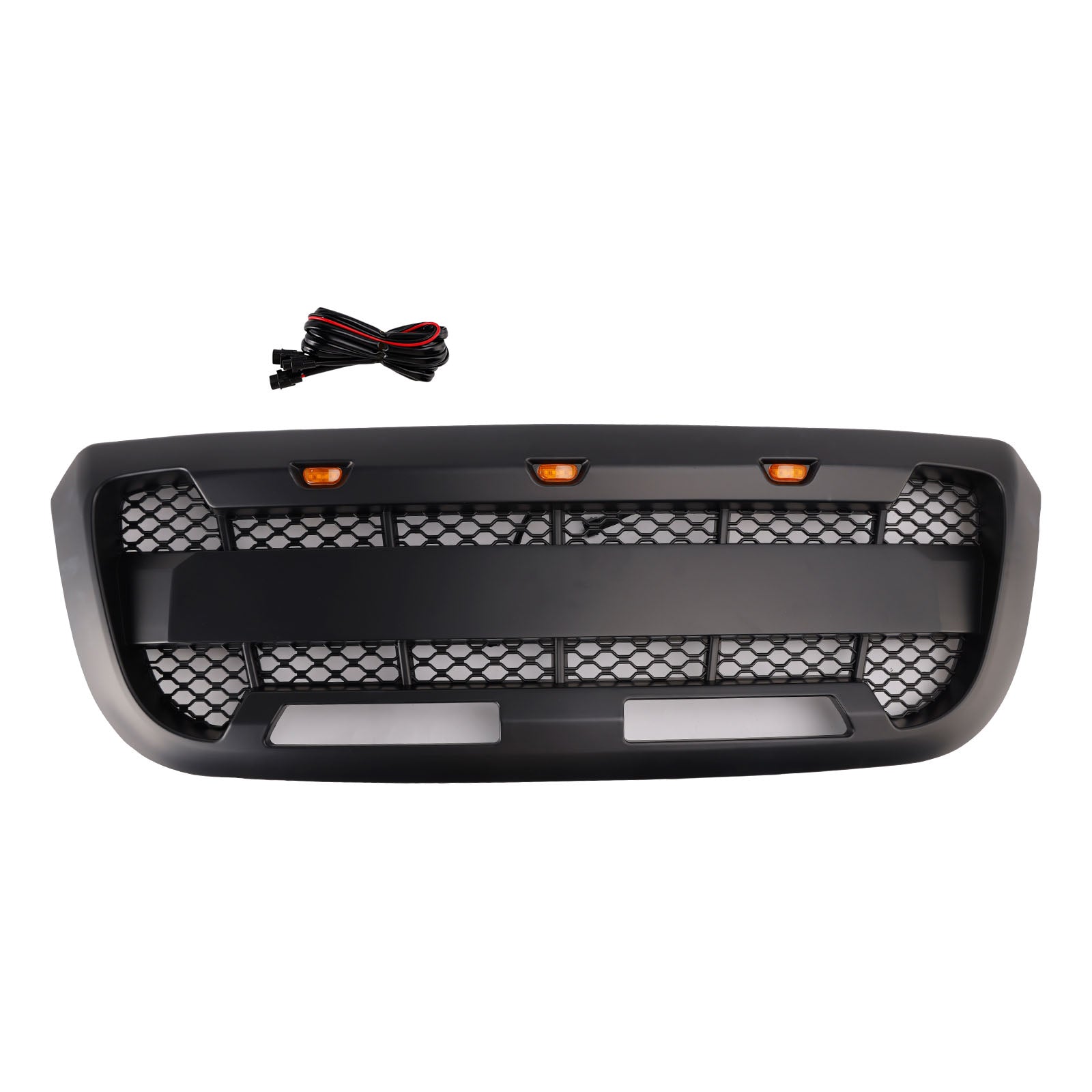 2004-2011 Fit Ford Ranger Matt Black Front Bumper Grille Grill With LED Light