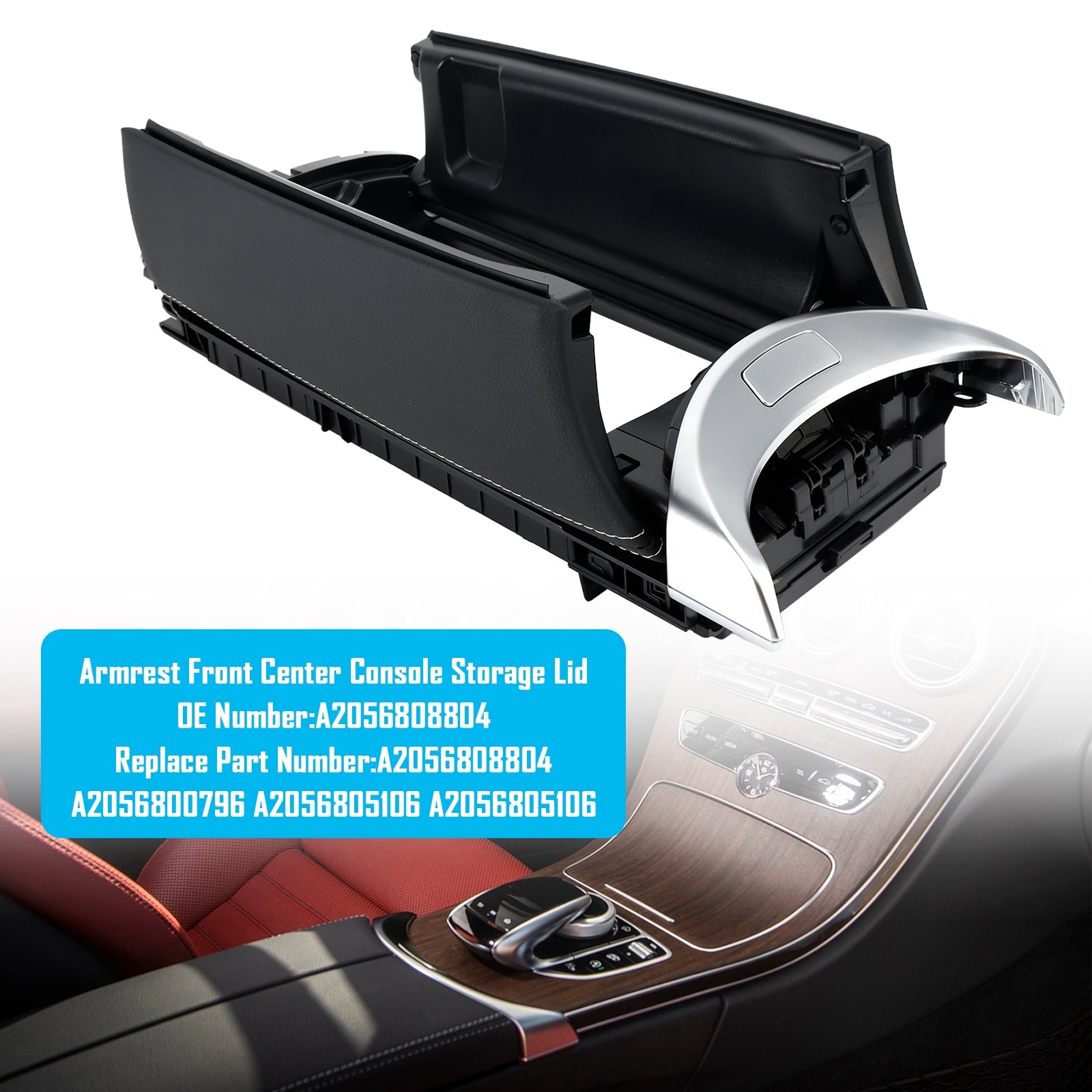 2017-2020 Mercedes-Benz GLC43 AMG Armrest Front Center Console Storage Lid A2056808804 A2056800796