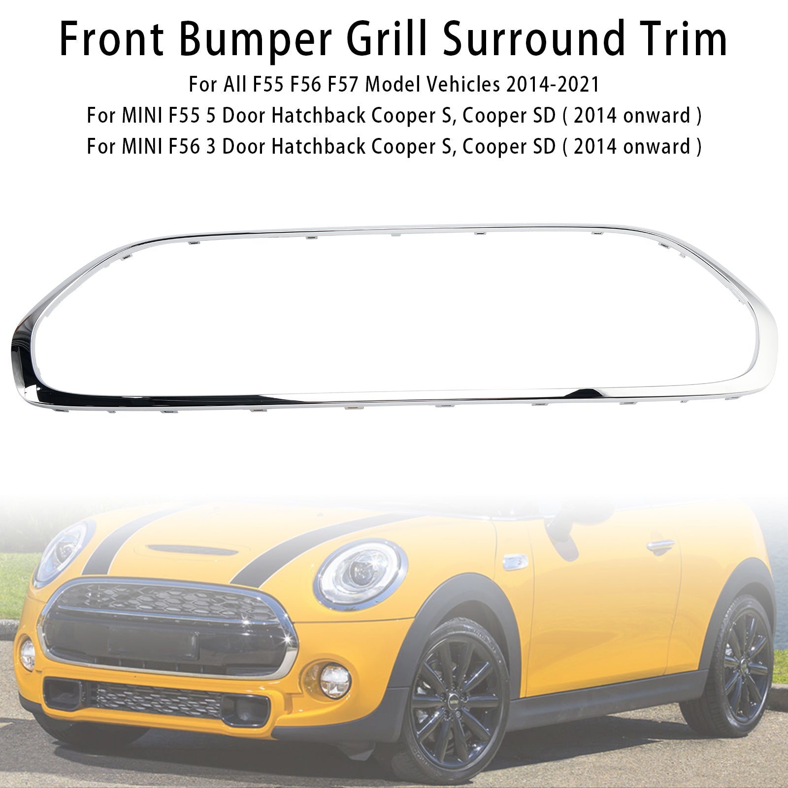 2014-2021 Mini Cooper F55 F56 F57 Front Grille Grill Surround 51137449207
