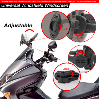 Adjustable Clip On Windshield Extension Spoiler Wind Deflector Smoke