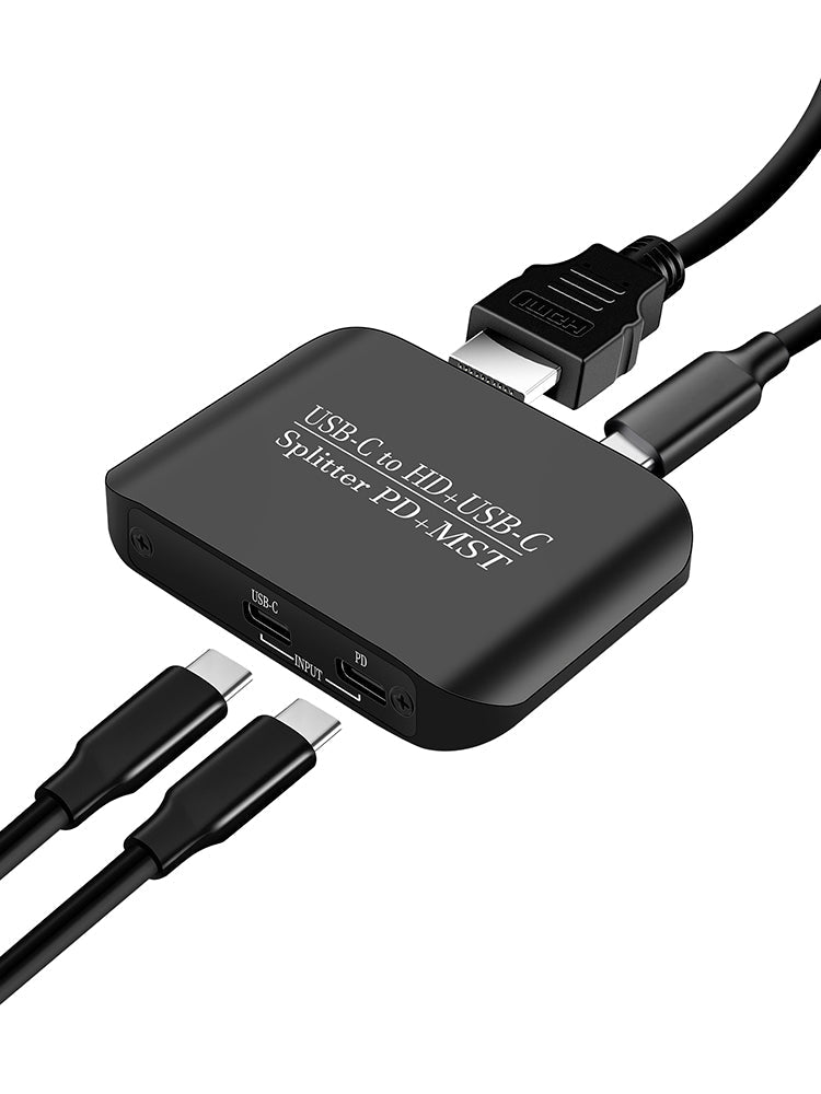 4K60TYPE-C to HDMI+TYPE-C Adapter Different Same Display Power Supply Splitter