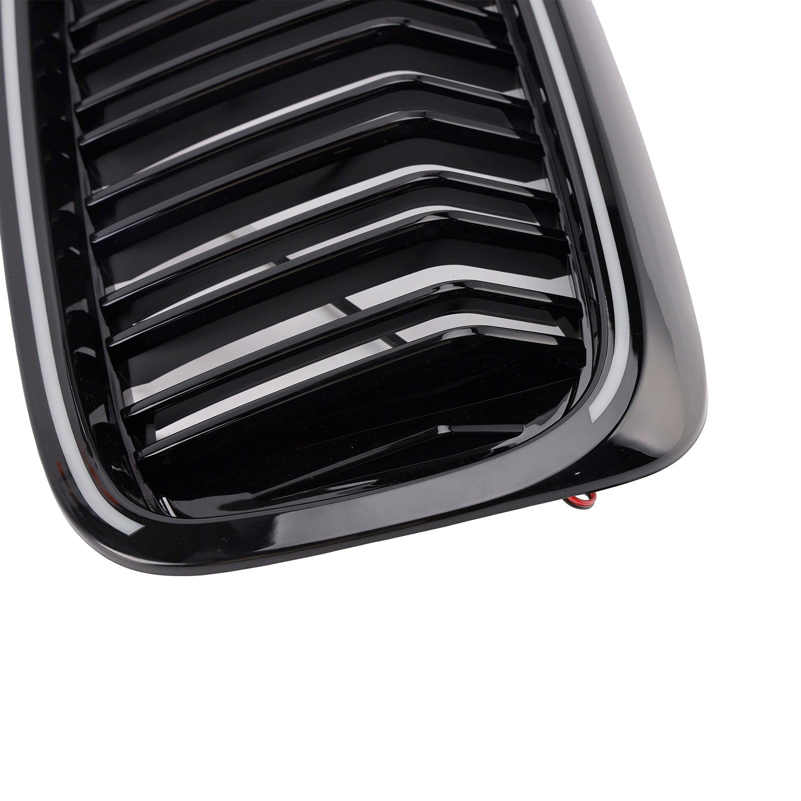 Gloss Black Double Slat Front Kidney Grille Fit BMW 5 Series G30 G31 2017-2020