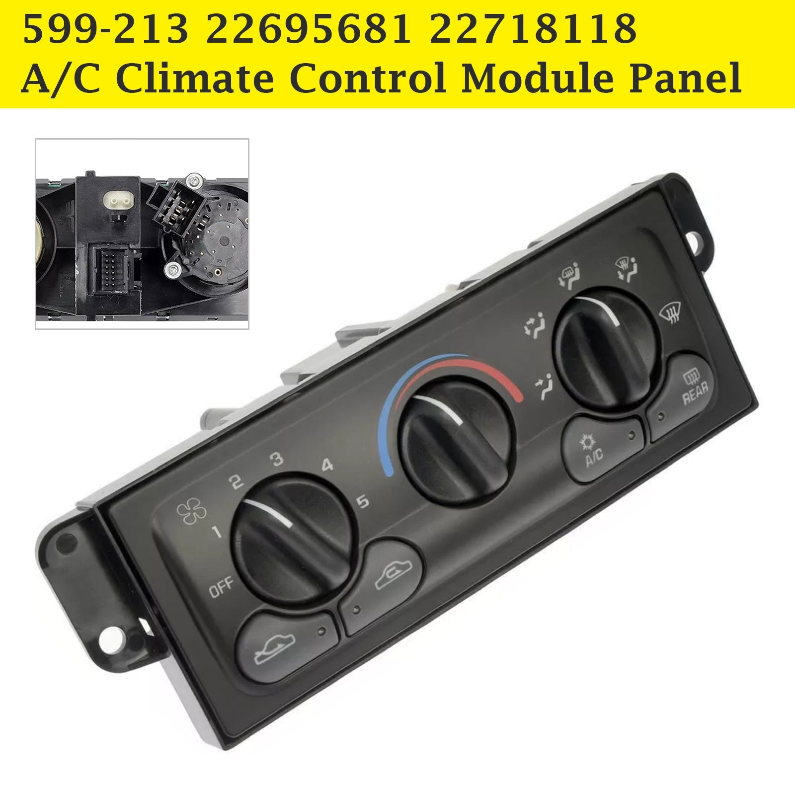 1997-2005 Chevrolet Malibu New A/C Climate Control Module Panel 599-213 22695681 22718118