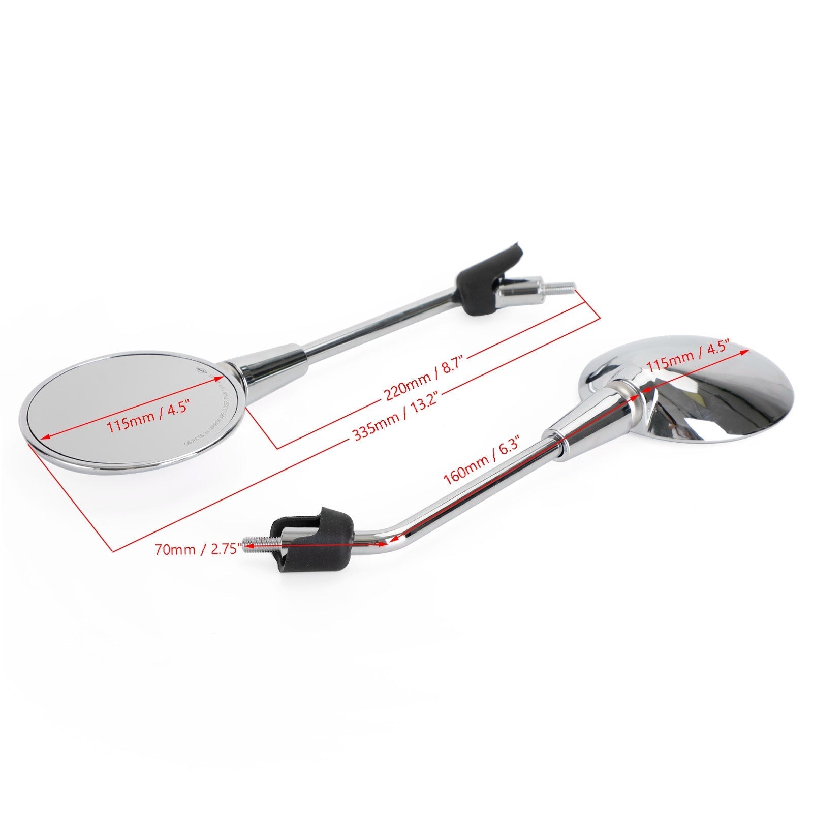 2018-2019 (APAC) Vespa Primavera 50 4T-3V NOABS E4 Left / Right Rearview Mirror Chrome CM261901