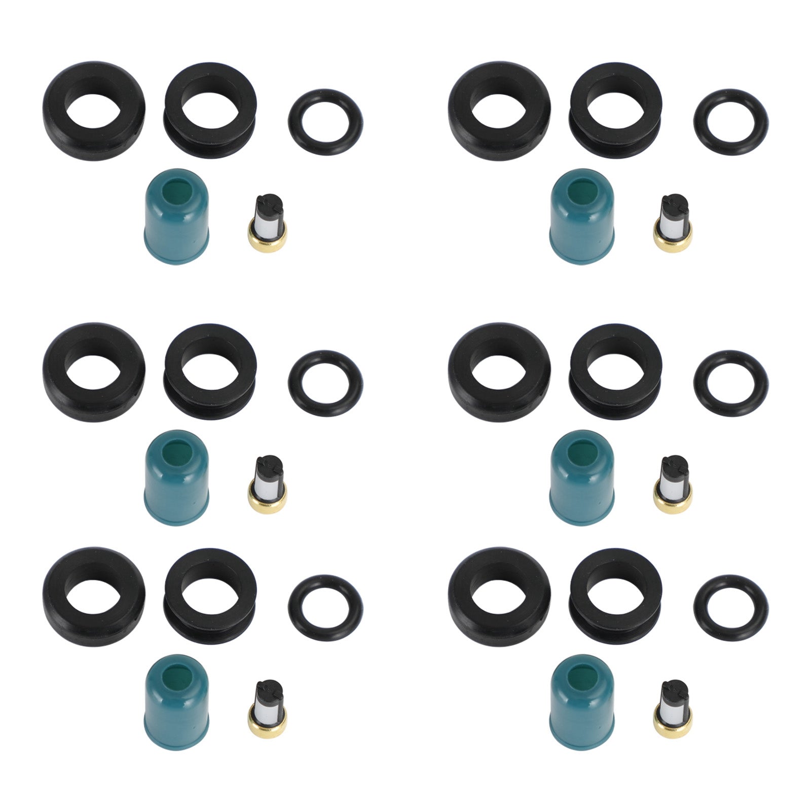 6PCS Fuel Injectors Repair Seal Rebuild Kit fit Toyota 3VZE 1988-1995 3.0L Generic