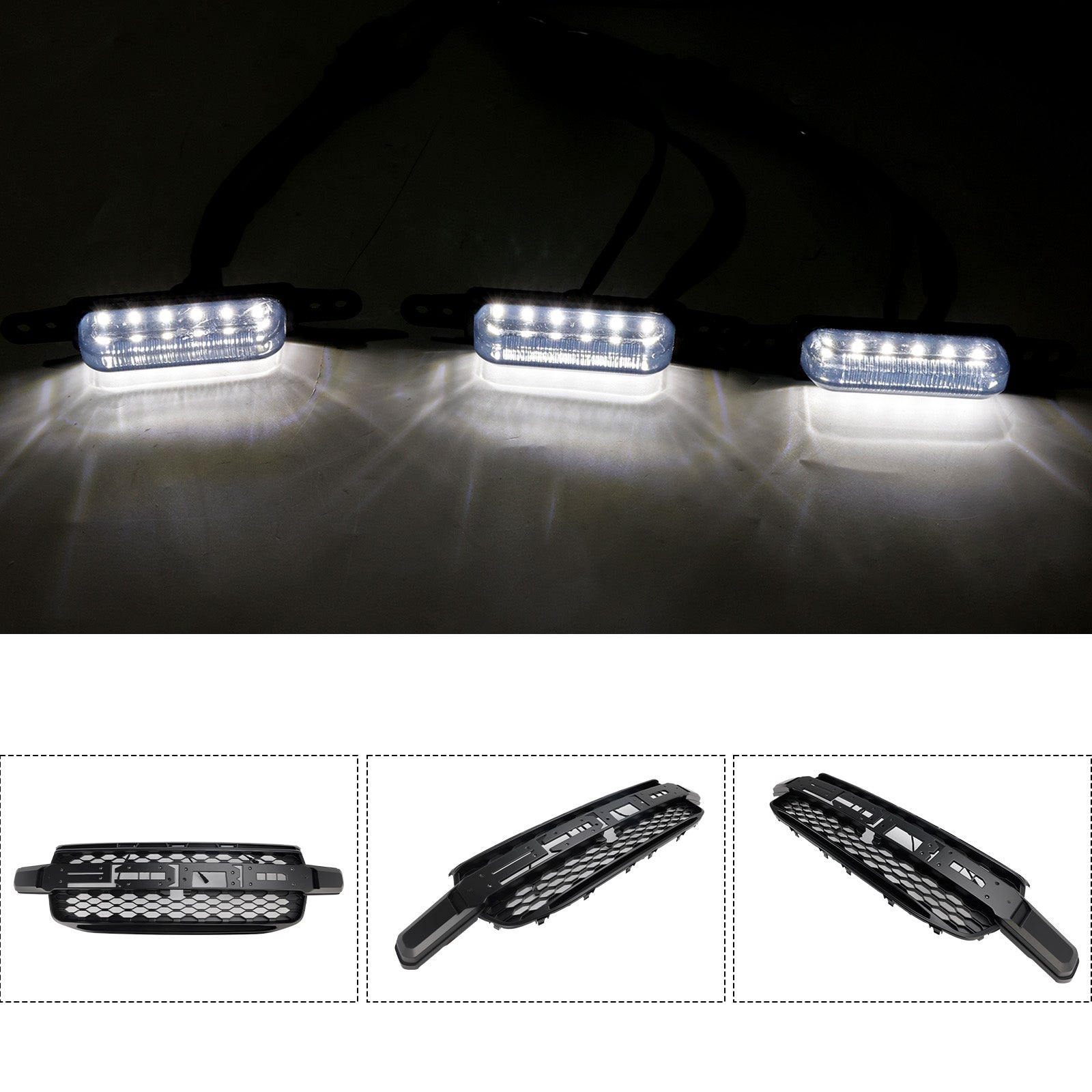 2023-2025 Ford Ranger Next Gen Wildtrak White Led Light Front Bumper Grille