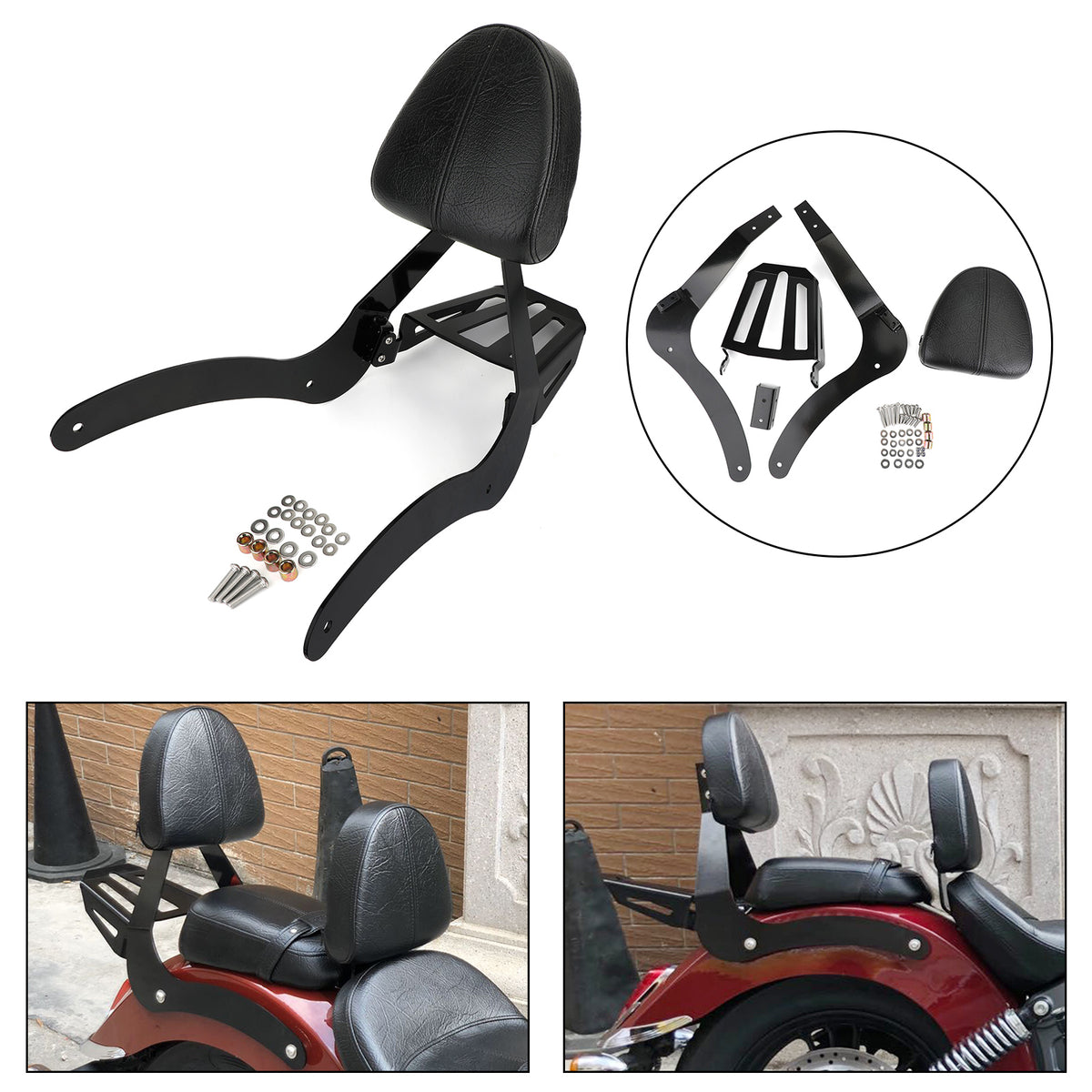 Passenger Sissy Bar Backrest Luggage Rack for Indian Scout Sixty 14-20