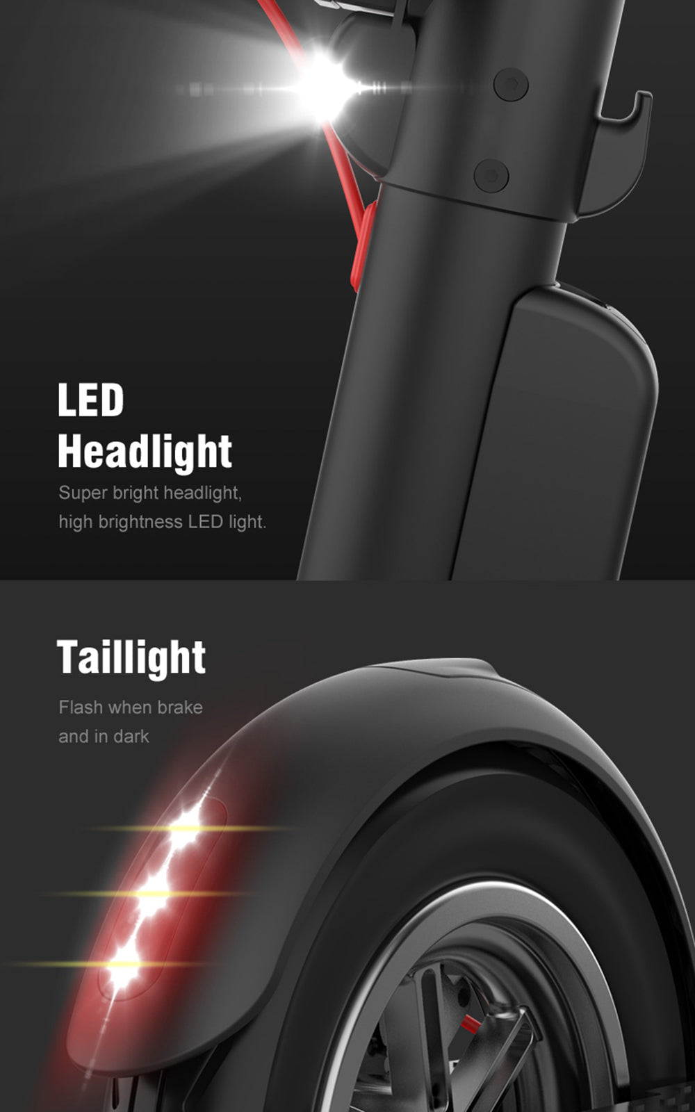 45KM 10" Folding Electric Scooter 350W Range For Adult City Commute