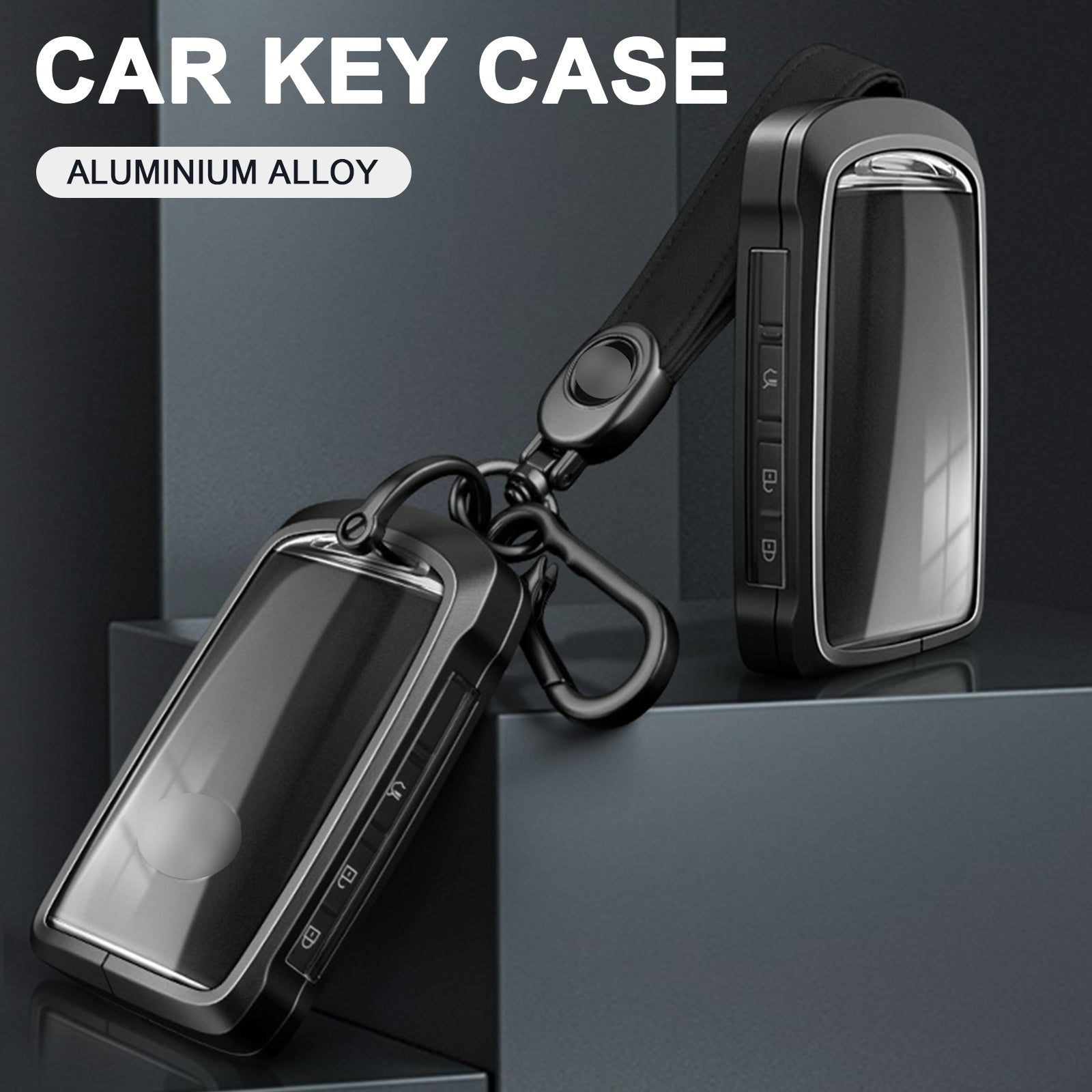 Aluminum Alloy TPU Silvery Car Key Case Cover With Buckle For Mazda CX-4 CX-5