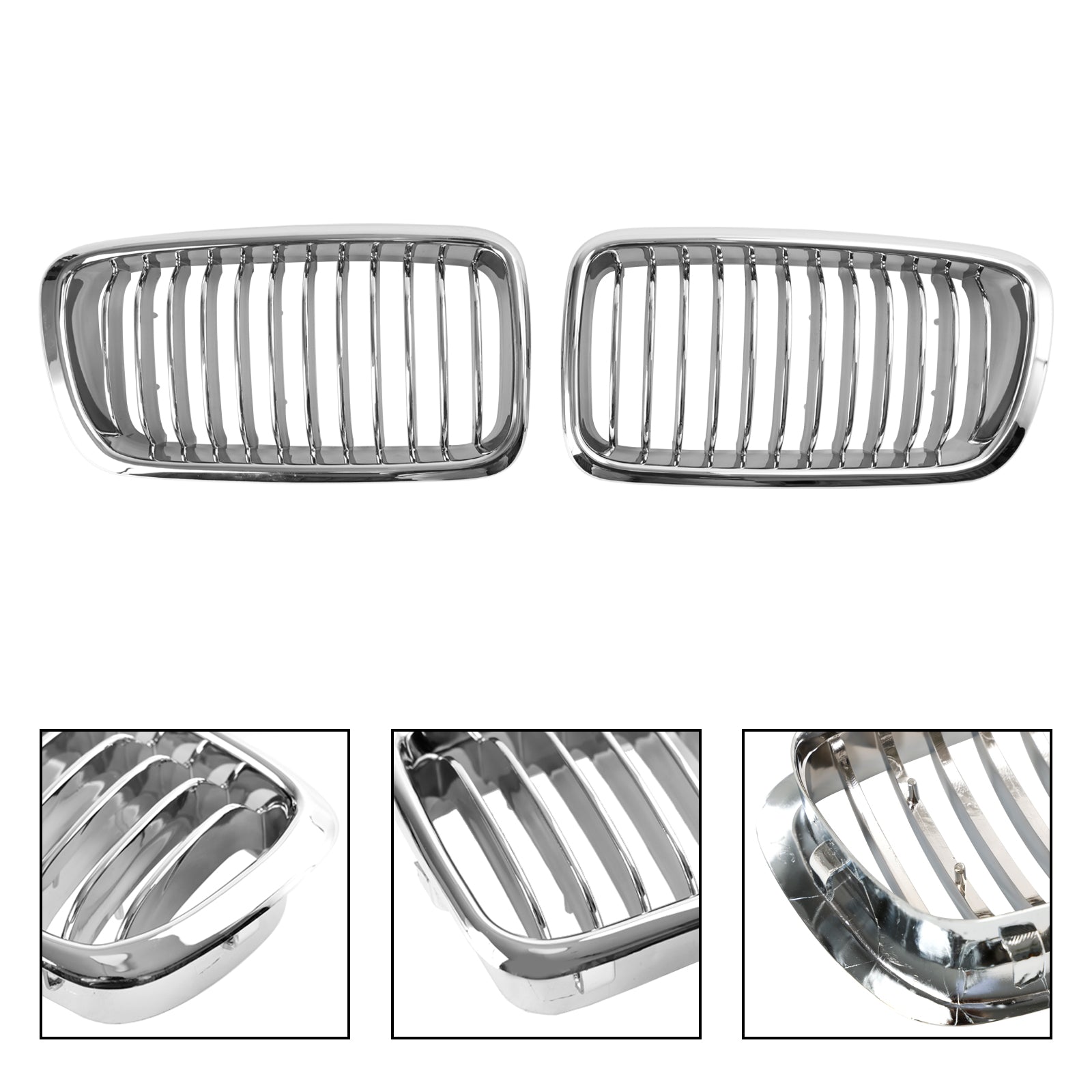 BMW 7 Series E38 1994-2001 Chrome Front Kidney Grill Grille 2PCS