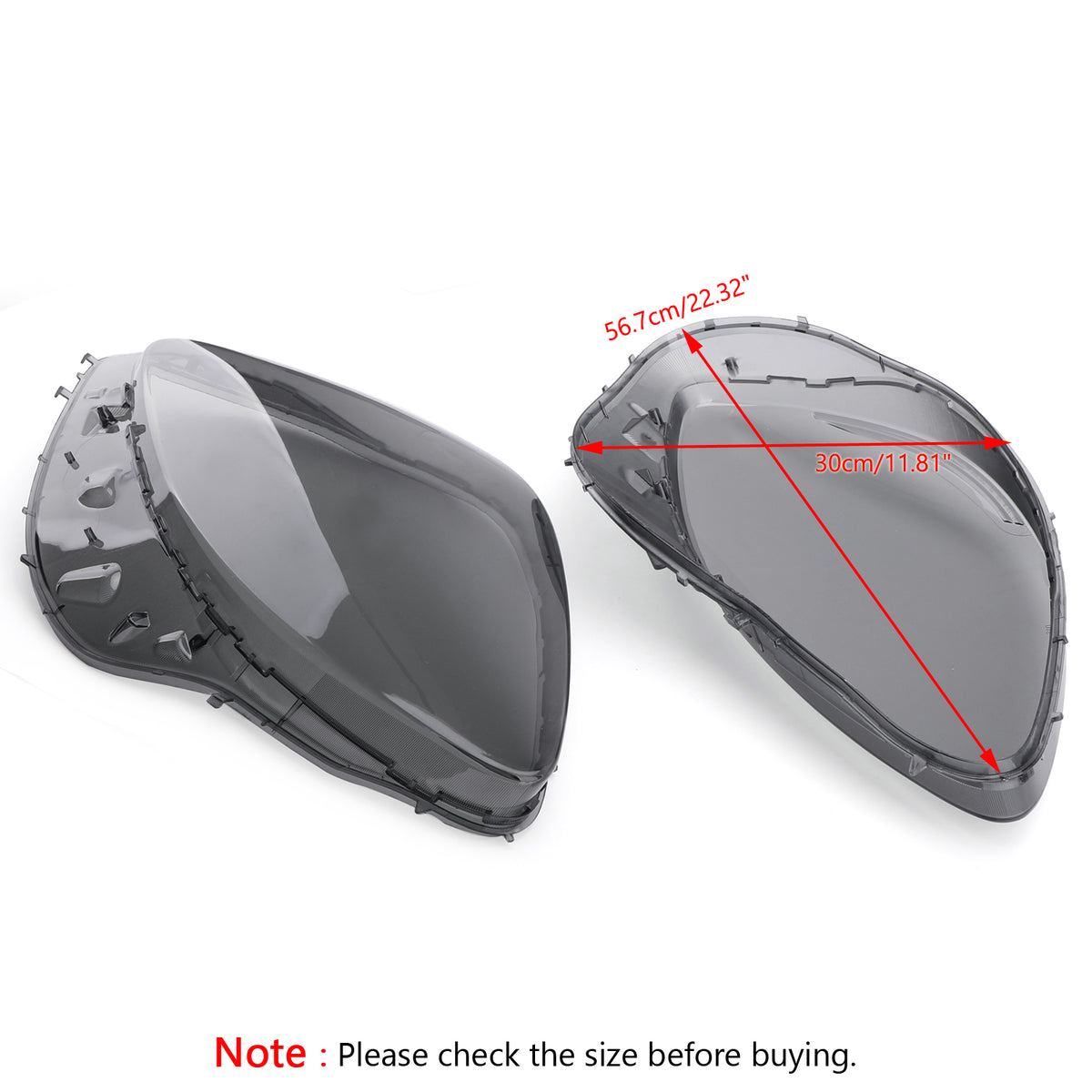 2005-2013 C6 Corvette Headlight Replacement Lens Driver Passenger L+R PAIR Smoke Generic