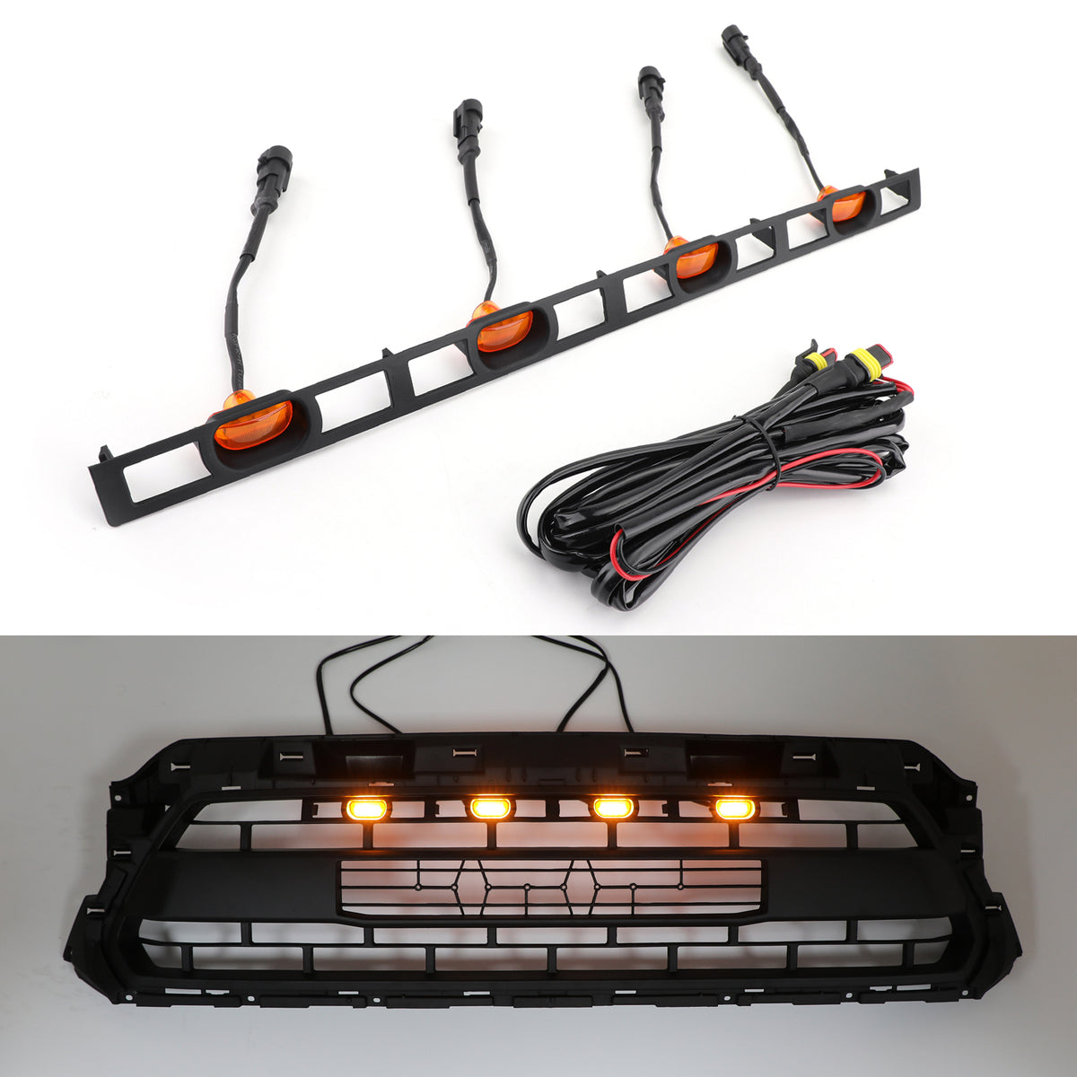 Front Bumper Hood Grille LED Lights W/Wire Harness Fits Tacoma 2012-2015 Amber
