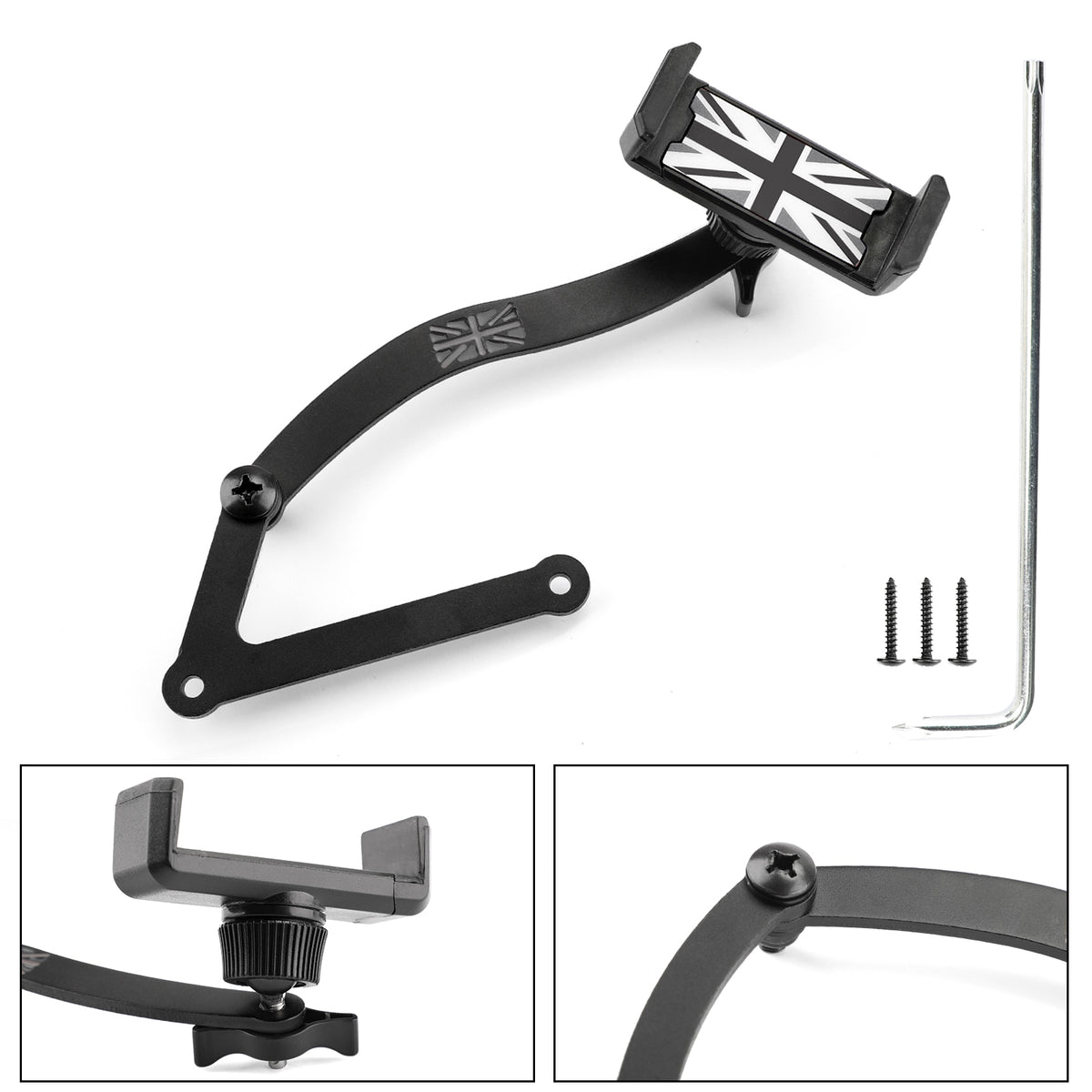 Union Jack Car Cell Phone Mount Folding Holder For Mini Cooper F54/55/56/57/60