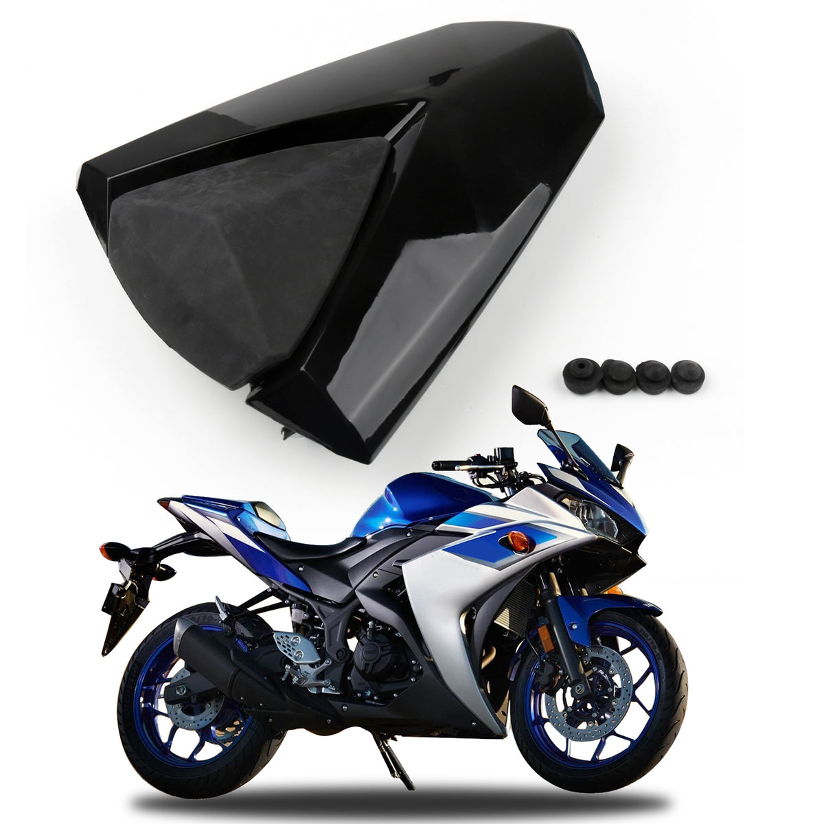 ABS Rear Seat Cover cowl For Yamaha YZF R3 R25 2013-2024 MT-03 14-20 Black