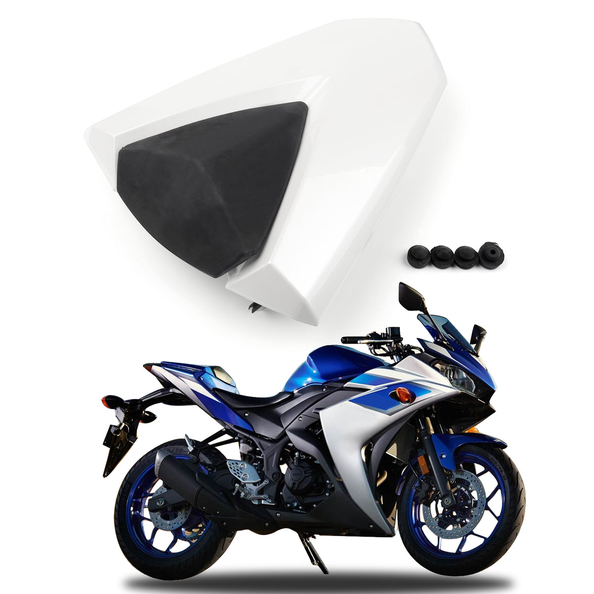 ABS Rear Seat Cover cowl For Yamaha YZF R3 R25 2013-2024 MT-03 14-20 White