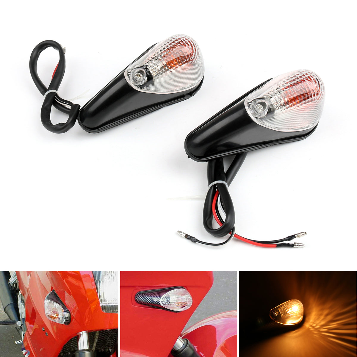 1988-2007 Kawasaki Ninja EX 250 (Front Only) Clear Front Turn Signals Generic