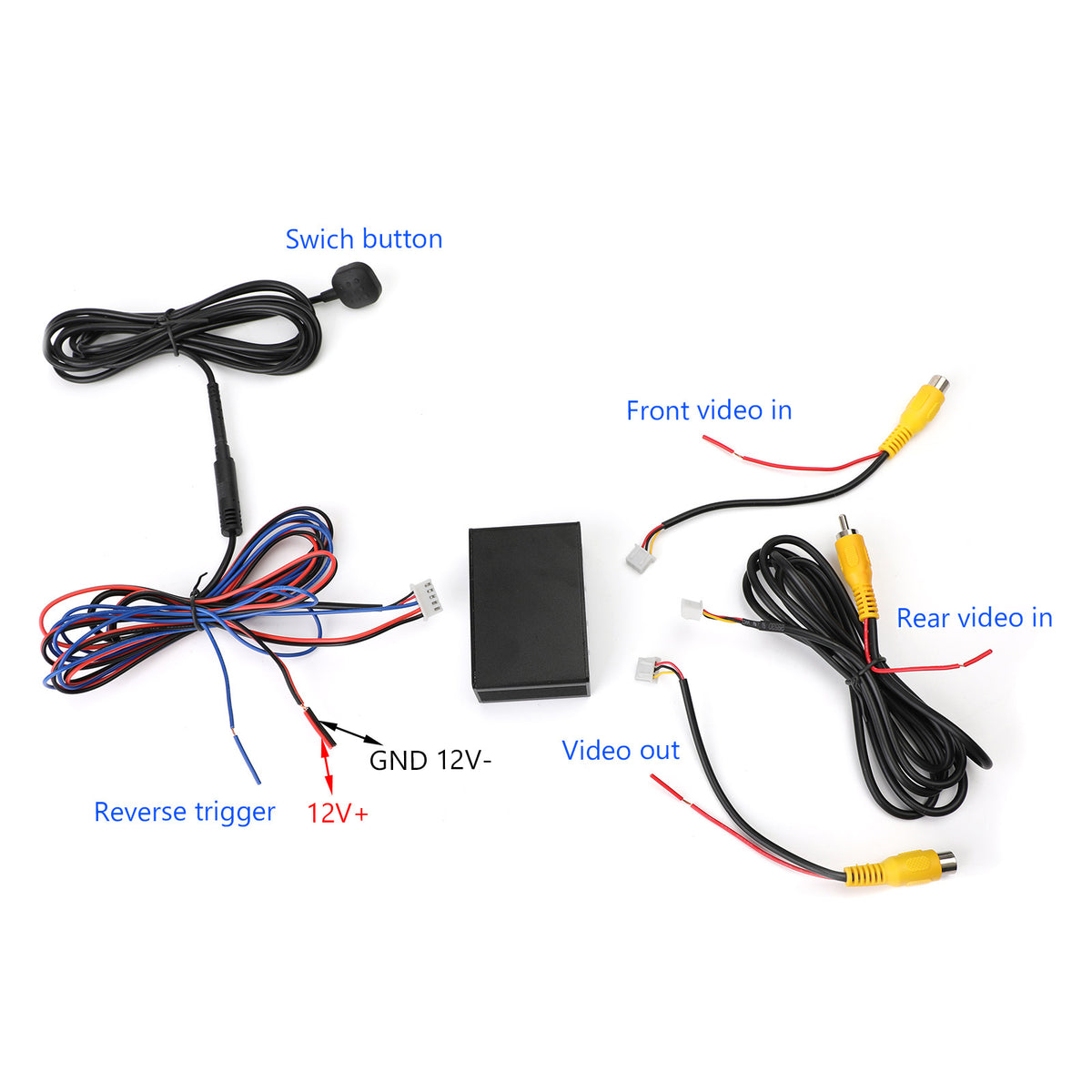 2PCS Universal Car Front Rear Parking View Camera Switch 2 Channel Control Box