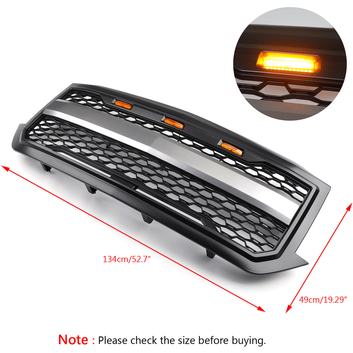 Front Honeycomb Bumper Grille Grill Fit Chevy Silverado 1500 2016-2018