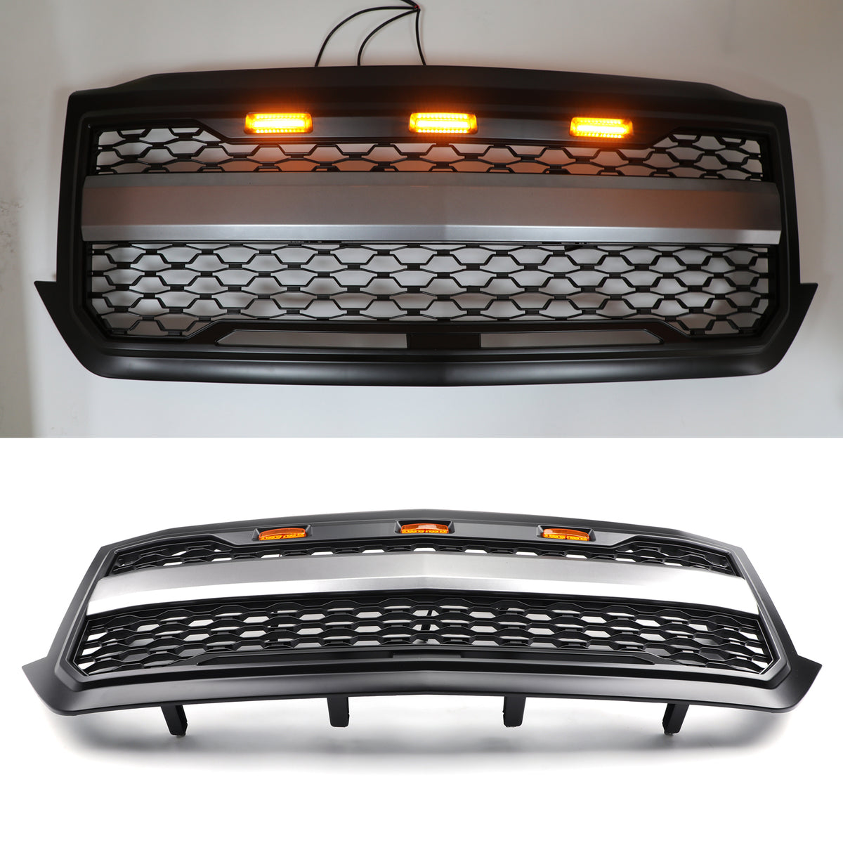 Front Honeycomb Bumper Grille Grill Fit Chevy Silverado 1500 2016-2018