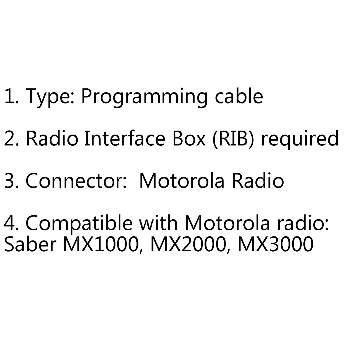 5Pcs Com Port Programming Cable For Saber MX1000 MX2000 MX3000 Radio