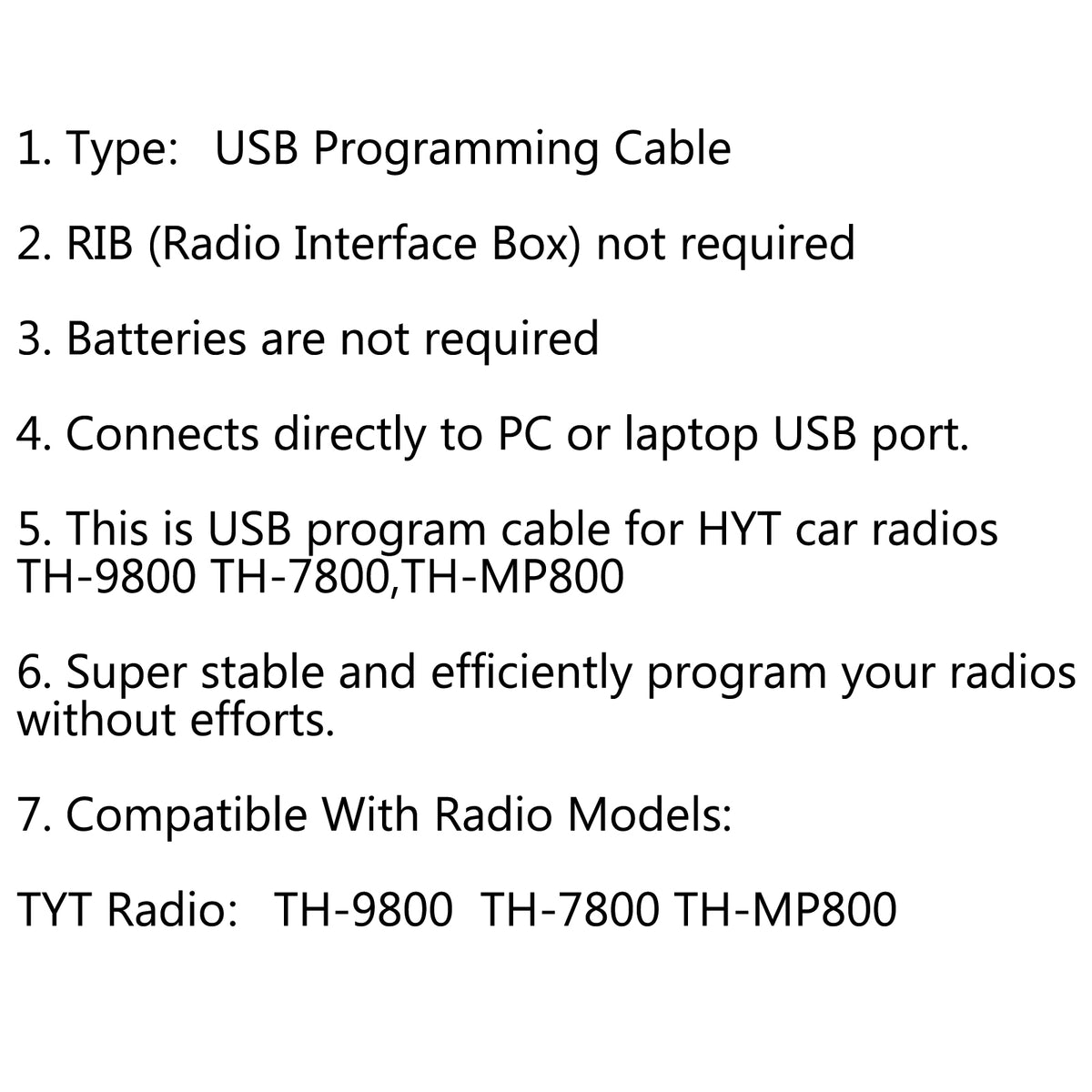 4 Set USB Programming Cable For TYT TH-9800 Car Two Way Radio With CD SoftWare