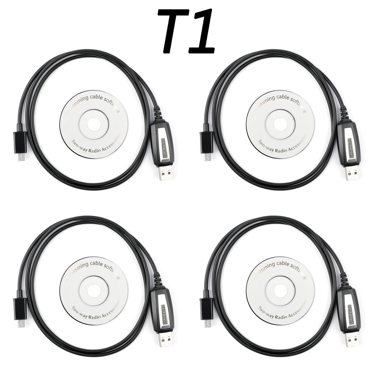 4PCS USB Programming Cable For BAOFENG BF-T1 Mini Walkie Talkie Mobile Radio