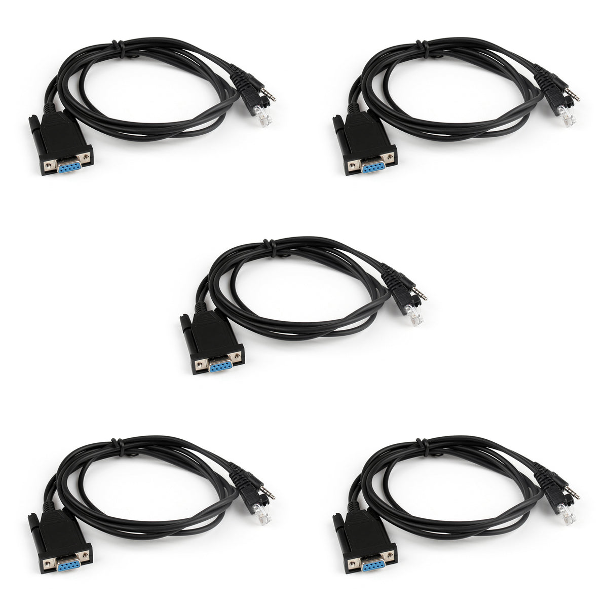 5Pc 2 in 1 Programming Cable For Yaesu/Vertex VX-2000 VX-2100/2200/VX-300 VX-400