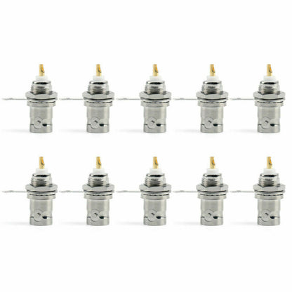 10Pcs Connector BNC Female Jack Bulkhead Solder Panel Mount Straight