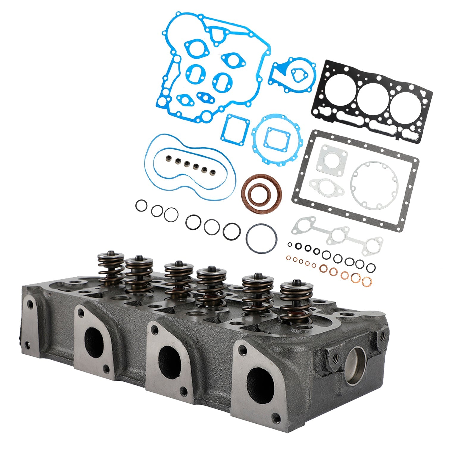 KUBOTA TRACTOR 2400HST-D B2400HST-E B2410HSD Complete Cylinder Head With Valve Spring & Gasket Kit D1105 RTV1100