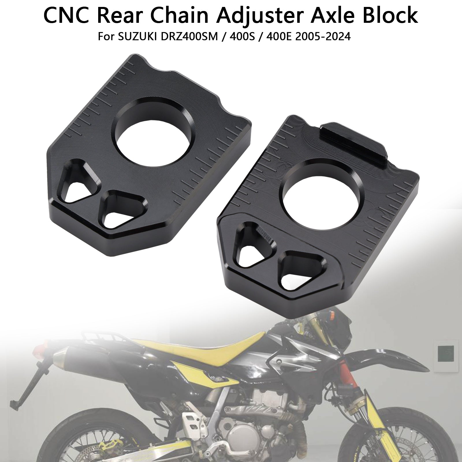 2005-2024 SUZUKI DRZ400SM 400S 400E CNC Rear Chain Adjuster Axle Block