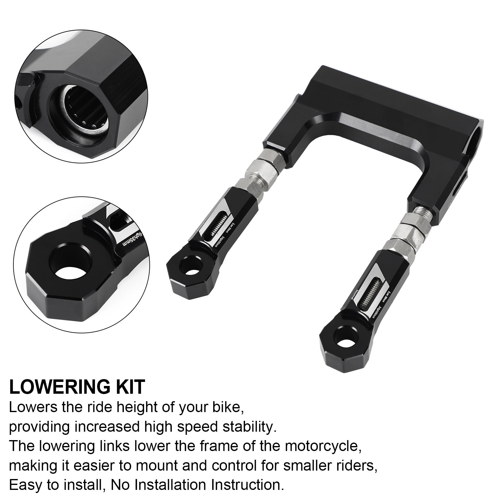 Rear Suspension Lowering Links Kit Fit BMW S1000R 2014-2016 S1000RR 2010-2013