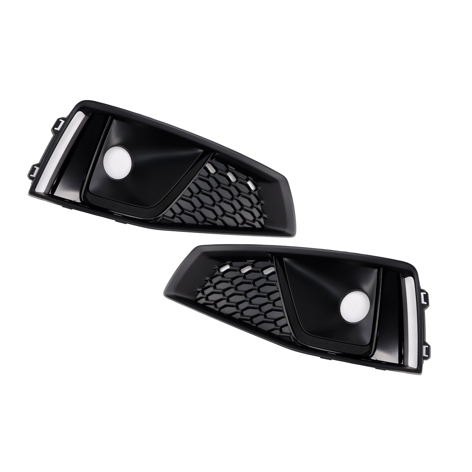 2018-2020 Audi A4 B9 S-LINE S4 Black Front Fog Light Grille Trim Cover