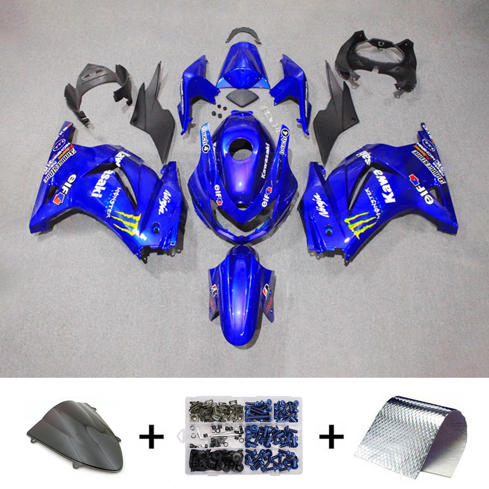 Injection Fairing Kit Bodywork Plastic ABS fit For Kawasaki EX250 Ninja250R 2008-2012