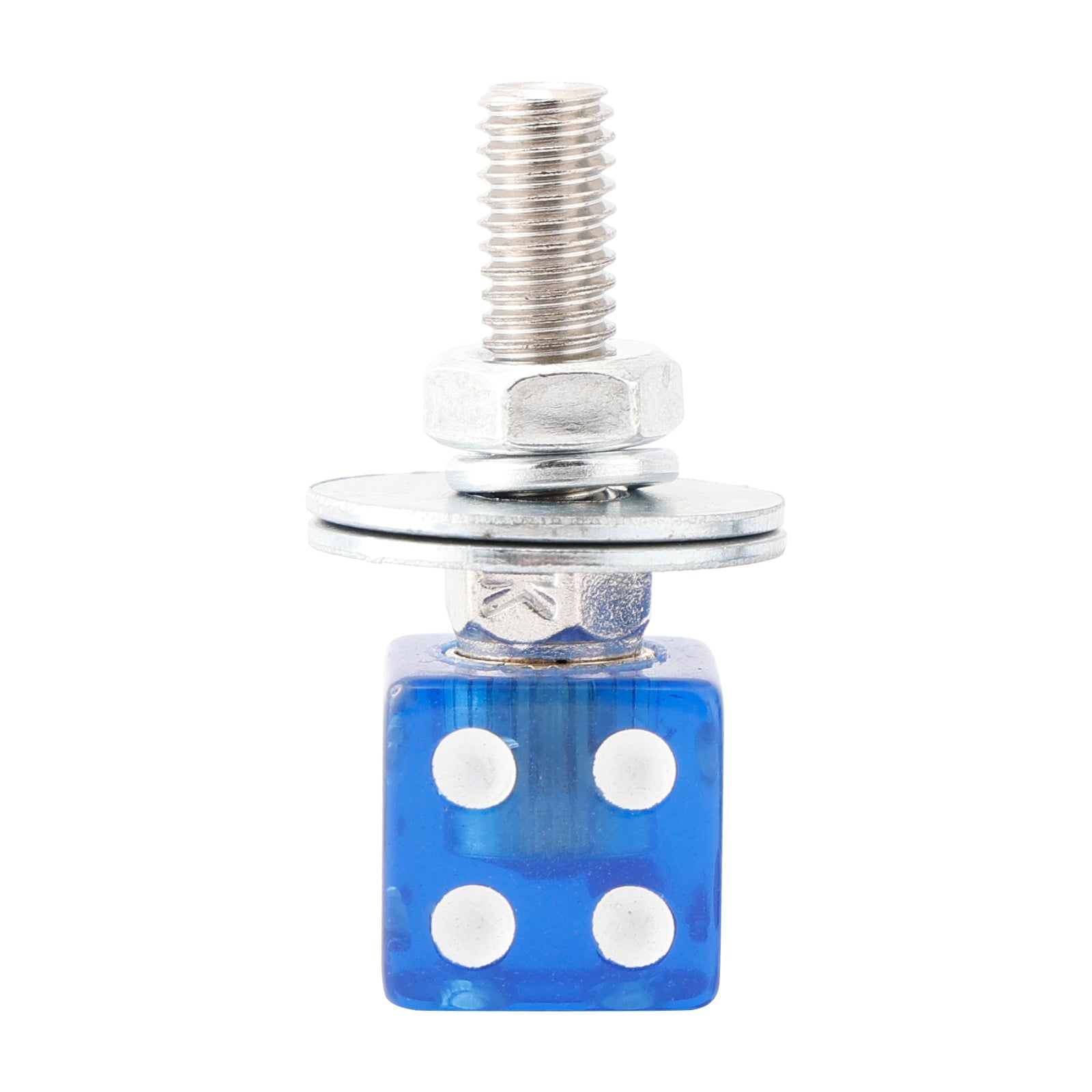M6 Plastic Custom Head Dice License Plate Frame Screws Bolts Hardware Blue X4