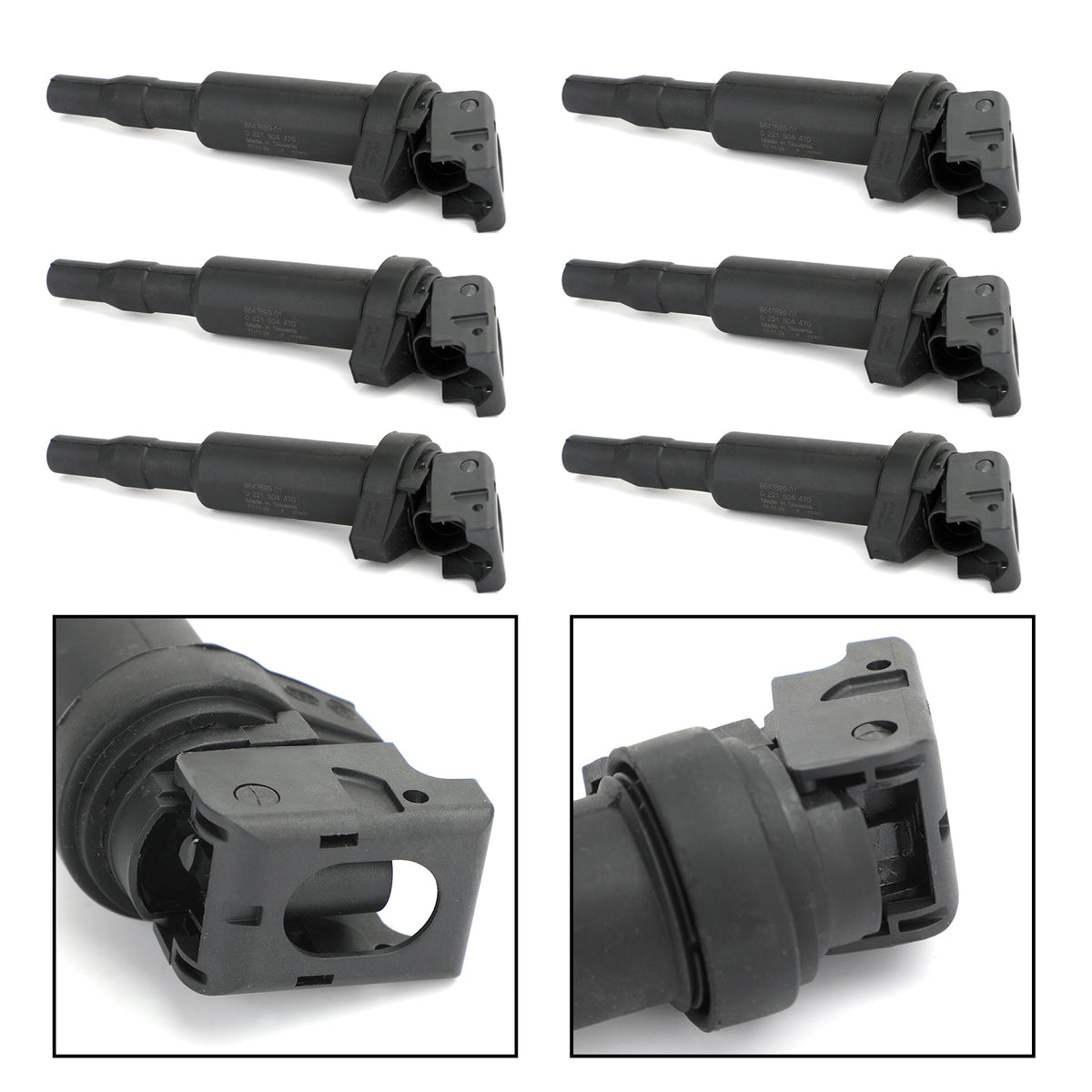 2008-2014 BMW X6 with engine N54B30A; N63B44; S63B44A 6PC Ignition Coil 0221504470 12137594937 Generic