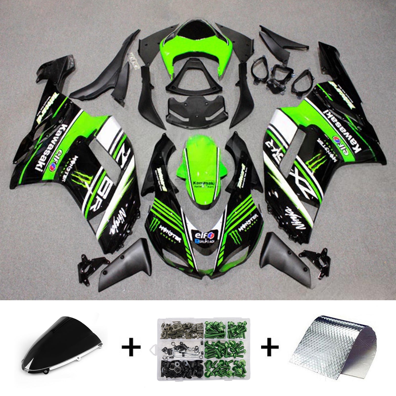 Injection Fairing Kit Bodywork Plastic ABS fit For Kawasaki ZX6R 636 2007-2008