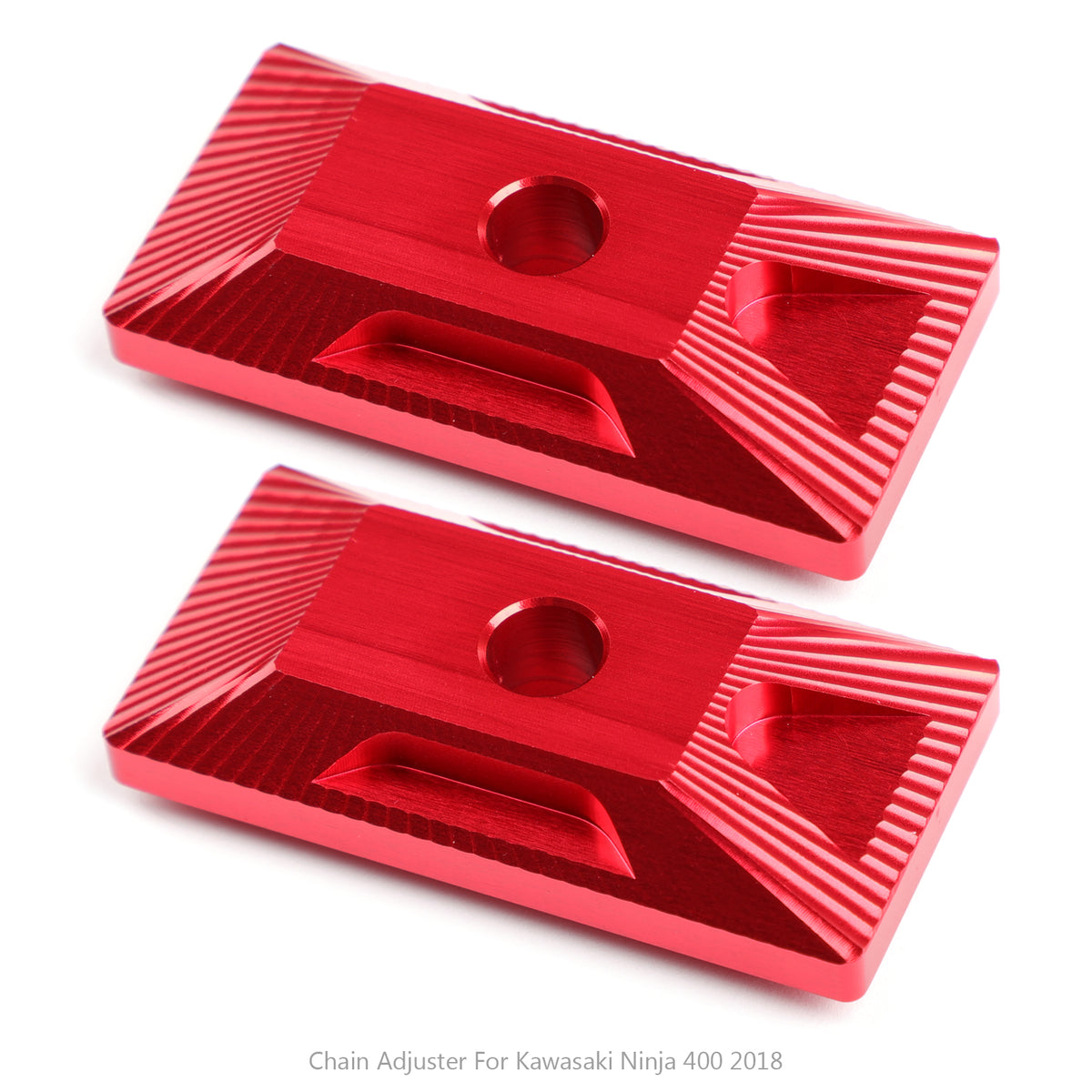 Motorcycle CNC Aluminum Rear Axle Chain Adjuster For Kawasaki Ninja 400 2018 RED