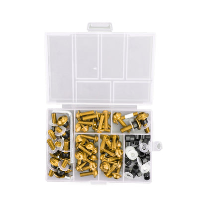 158Pcs Sportbike Windscreen Fairing Bolts Kit Fastener Clips Screws Gold