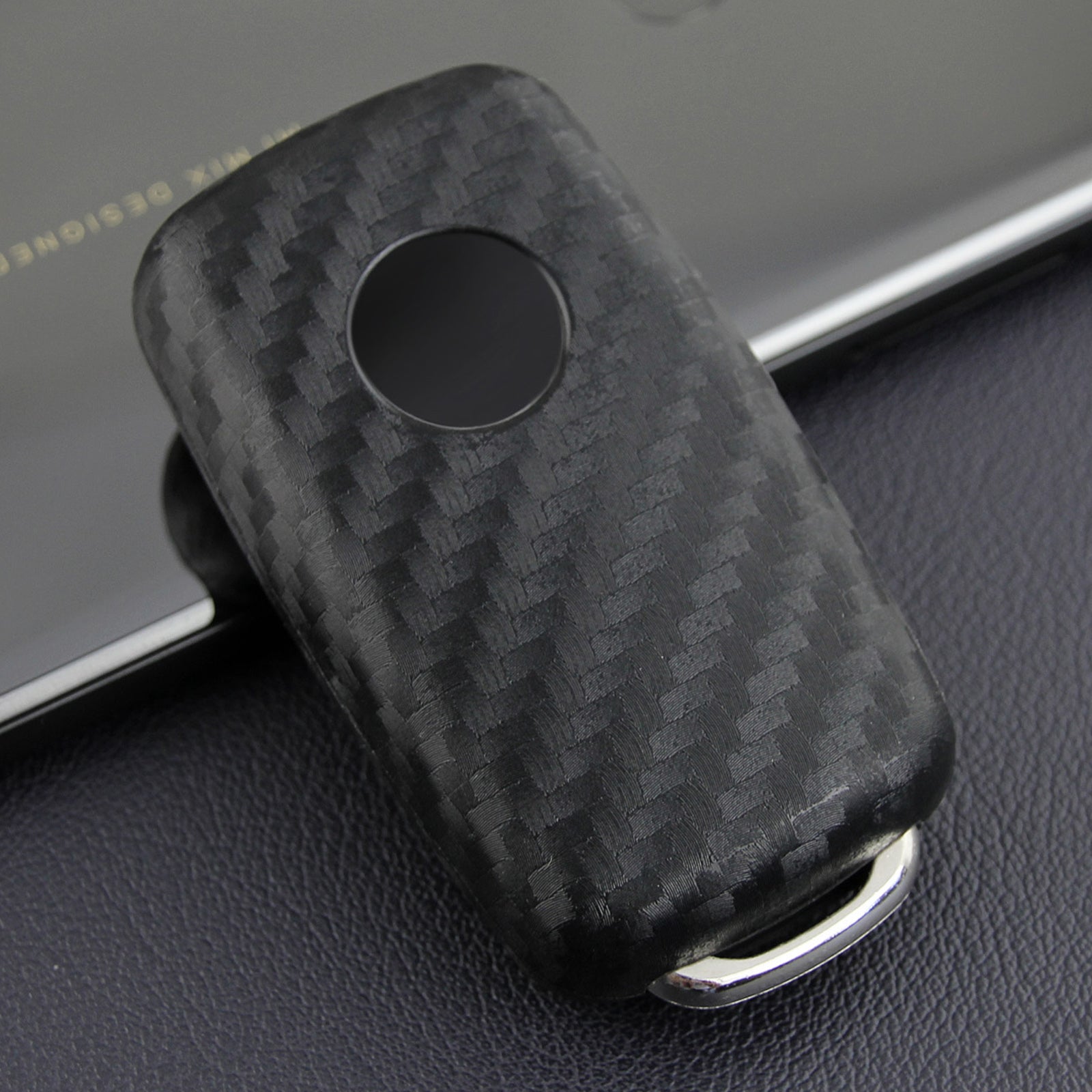 Leather Silicone Car Key Case Cover With Buckle For Volkswagen Golf MK6