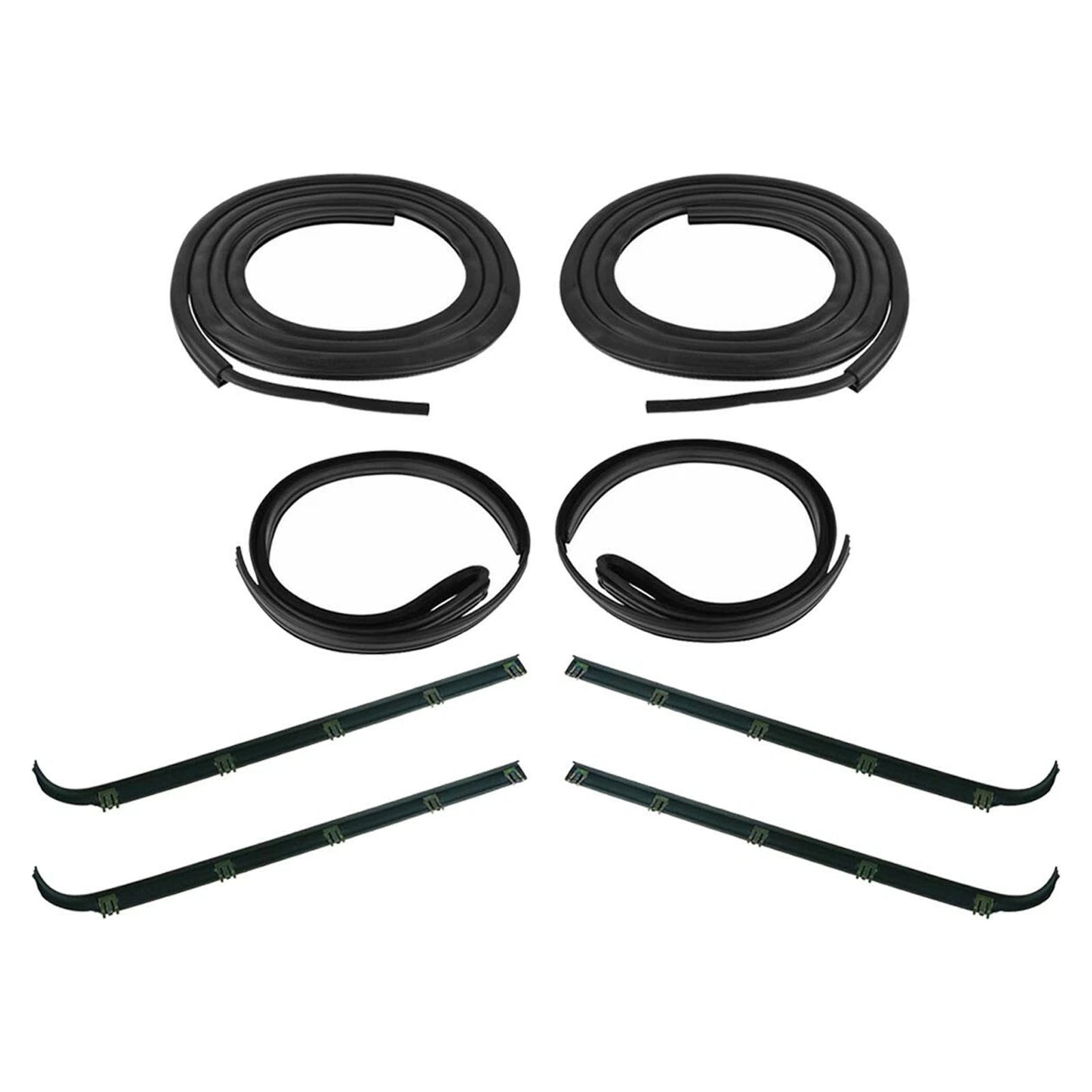 1987-1996 Ford Bronco Front Door Weatherstrip Seal Kit 8PCS Door Window Sweep Weatherstrip Seal Kit