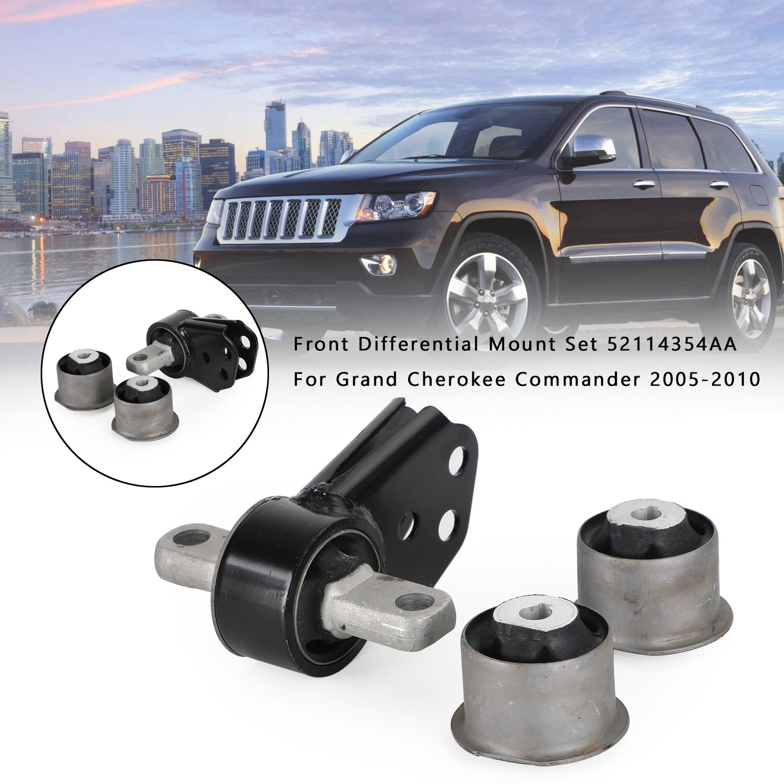 2006-2010 Jeep Commander ALL ENGINES.Front Differential Mount Set 52114354AA 52089516AB Generic