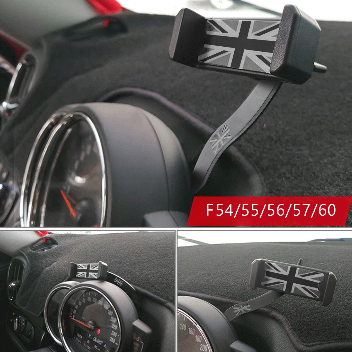 Union Jack Car Cell Phone Mount Folding Holder For Mini Cooper F54/55/56/57/60