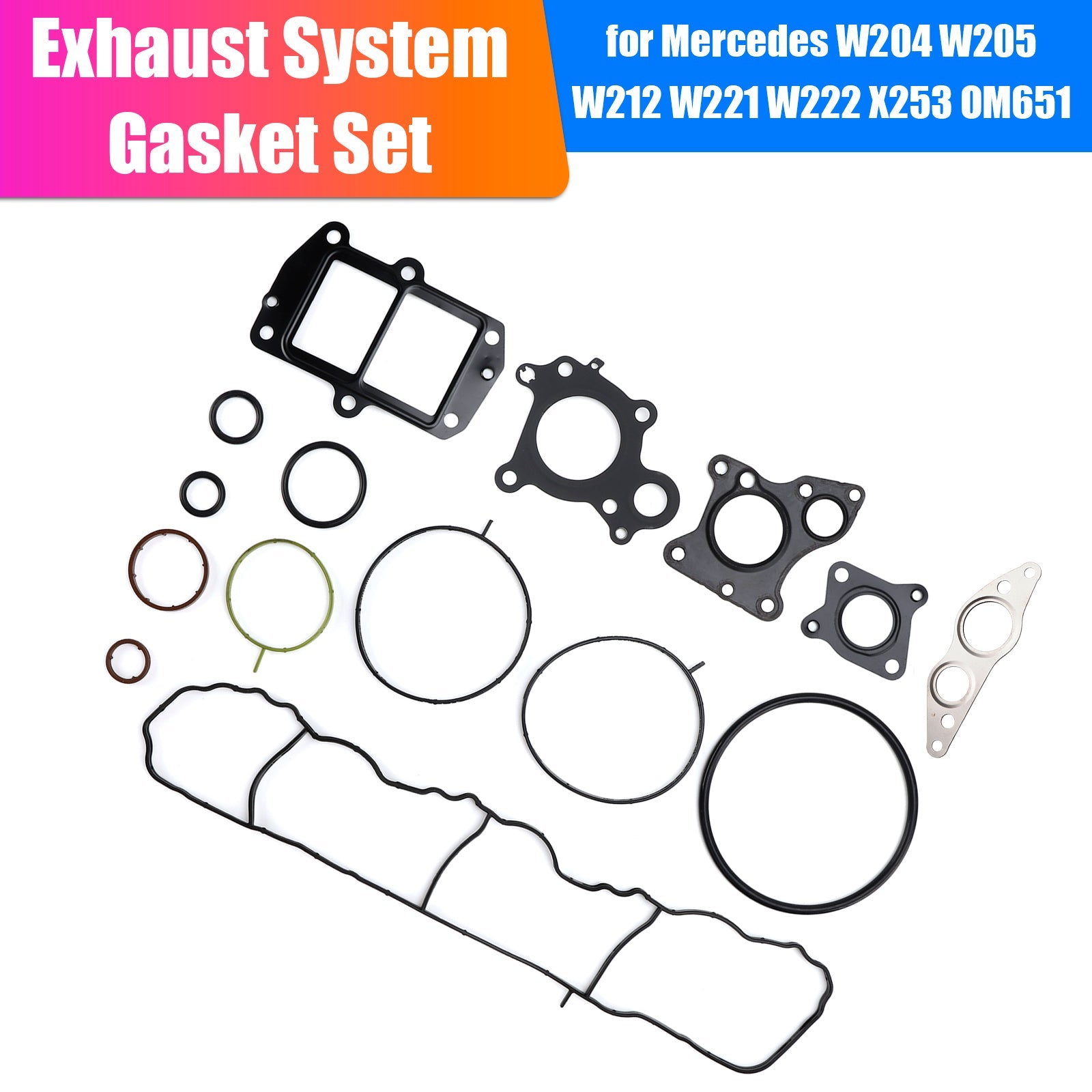 Exhaust System Gasket Set for Mercedes W204 W205 W212 W221 W222 X253 OM651